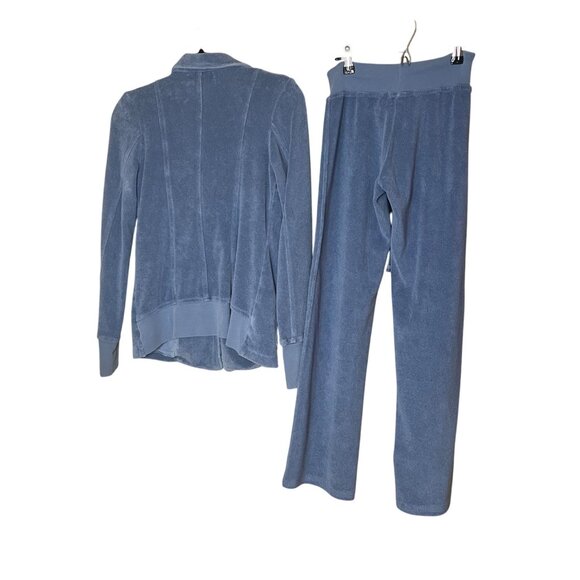 Theodore Beverly Hills Vintage 1990s Womens Lounge Pant Set Size Small Blue New - Picture 2 of 11